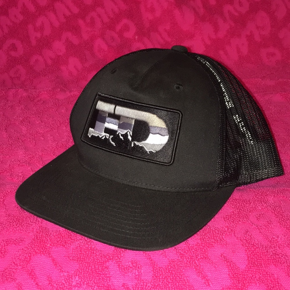 Hammer Down SnapBack hat 5 panel mesh back black cap